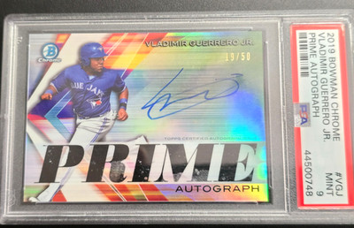 2019 Bowman chrome #VGJ Vladimir Guerrero Jr. Prime Autograph Mint 9