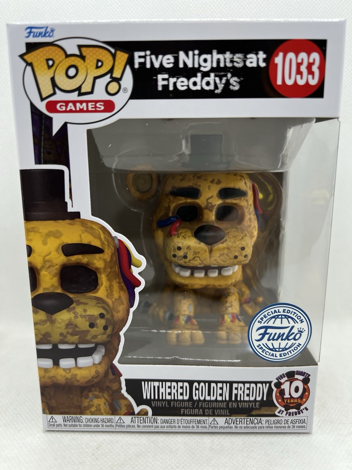 Funko Pop Vinyl Five Nights at Freddy's Withered Golden Freddy 1033 Figure FNAF