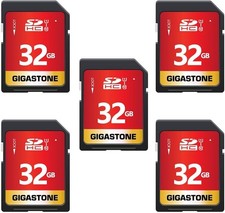 Gigastone 32GB SD Card 5-Pack UHS-I U1 Class 10 Memory Cards