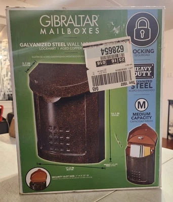 Gibraltar Galvanized Steel Wall Mount Mailbox With Securityslot Key *NEW* - Image 1 of 4