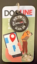 Dogline "Oh No, I'm Lost" Pet ID Tag with QR code & GPS Mapping for Dogs & Cats