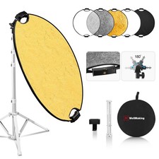 32'' 80cm Photography Reflector Dual Handle Collapsible 5-in-1 with Tilt Ada...