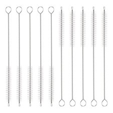 10Pcs Straw Cleaner Brush Set 6 Inch Length 8mm OD Nylon Bristles White