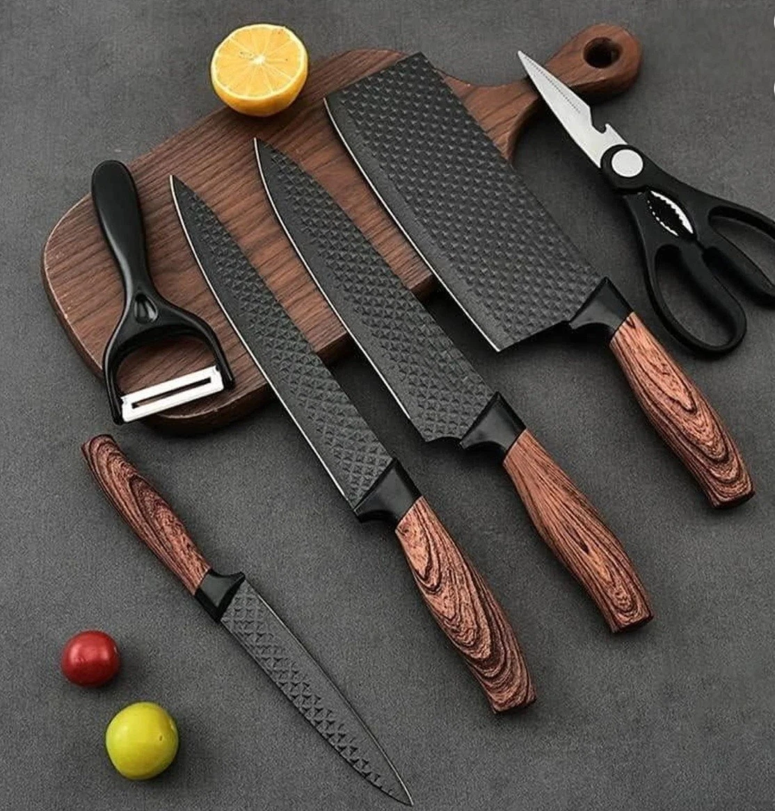 Kitchen knives Set, Stainless Steel Extra Sharp Knife set, Black 6 Pcs, Gift Set
Opens in a new wind