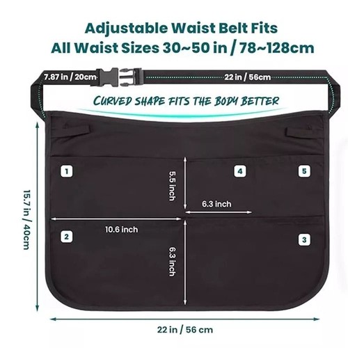Bleach-proof Hair Stylist Waist Bag 5 Pockets Hair Cutting Pouch - Picture 2 of 11