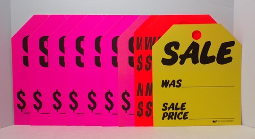 Vintage Car Dealer SALE Window Price Sign Hangers NOS - Lot of 10 031925WT-i