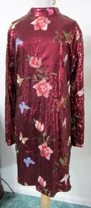 Plus-3X-Dress-All-Sequins-Embroidered-Butterflies-STRETCH-Evening-Formal-NEW
