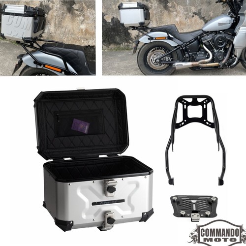 Aluminum Rear Trunk Top Case Kit For Harley Street Bob FXBB FXBBS 114 2018-2023 - Picture 1 of 10