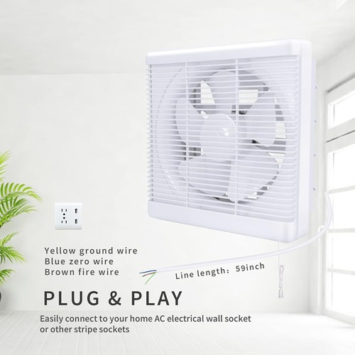 Open Size 9.5"*9.5" Exhaust Shutter Fan 500m³/h, 2-way Reversible - Picture 7 of 7