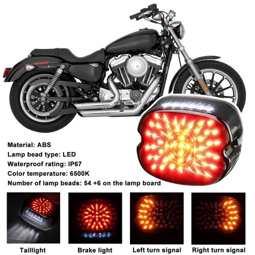 Luz trasera LED de humo señal de giro de freno para Harley Touring Softail Sportster Dyna - Imagen 4 de 14