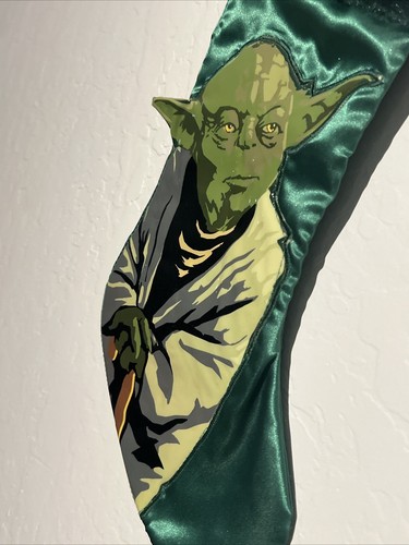 Star Wars 2013 Yoda 3D Green Satin Stocking Kurt S Adler Christmas. NWT✅ - Picture 4 of 6