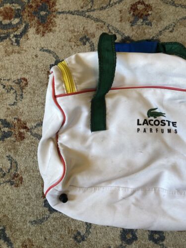 Lacoste Parfums Gym Duffle Bag White Multicoloured Accents - Picture 3 of 8