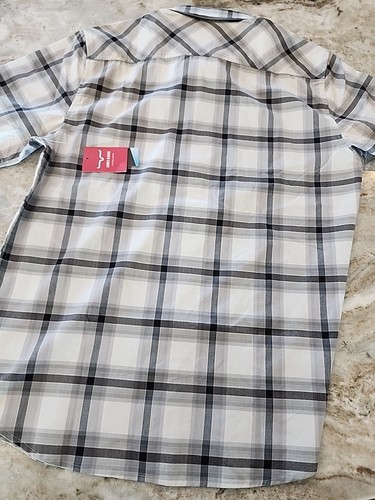 Neu mit Etikett Kimes Ranch Matador kariertes graues Herrenhemd Baumwollmischung SS Western XL 54,56 - Bild 5 von 5