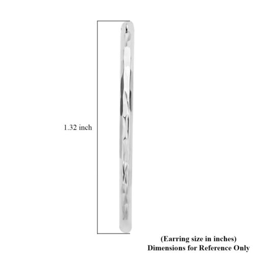 Rhodium Over Sterling Silver 30mm Diamond Cut Hoop Earrings 2.60 Grams - Picture 5 of 5