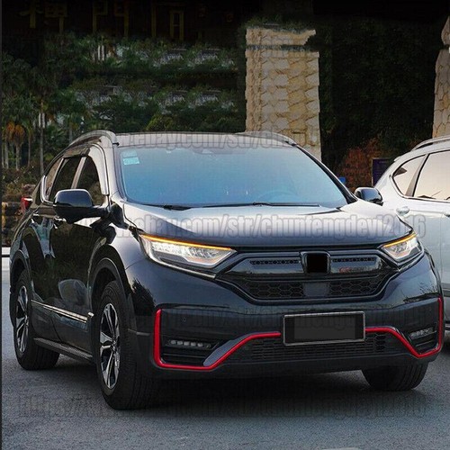 For Honda CRV CR-V 20-22 Glossy Black Front bumper Center Grille Strip Trim 2PCS - Picture 4 of 6