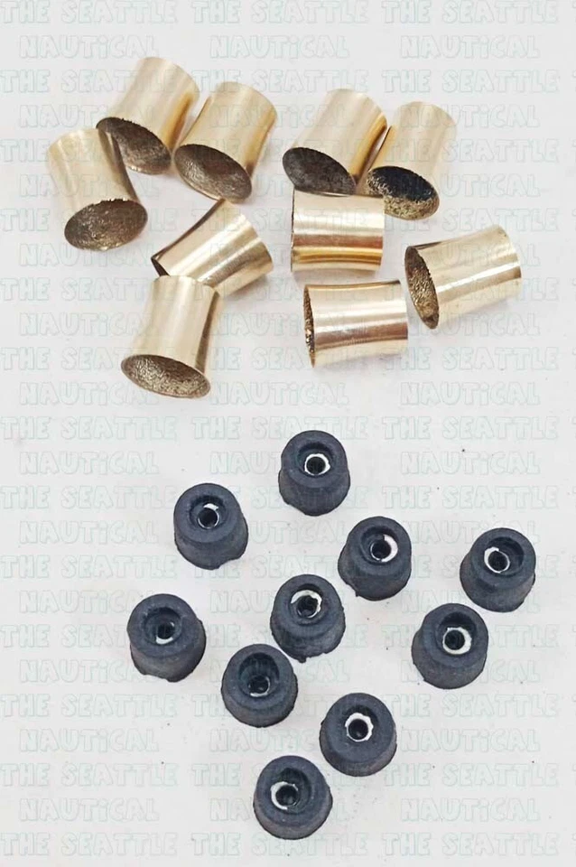 Lot of 10 Brass Spare Rubber Tip for Wooden Vintage Walking Stick Cane - Image 4 of 4