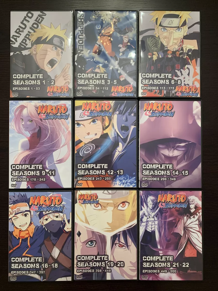 Naruto Shippuden Episodes 243 - 295 English Dubbed / Japanese Seasons 12-13  DVD