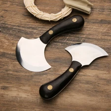 Leather craft High Carbon Steel Kinfe Round Head Cutter Skiving Ebony Wood Tools