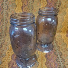 Pair Brown Mason Jar Vases