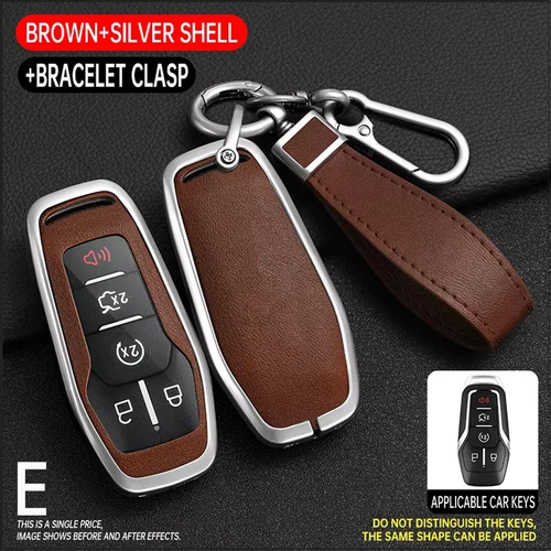 Funda Carcasa Llavero Mando a Distancia Coche Aleación Cuero Para Ford Mustang F-150 EXPLORER Zinc - Imagen 38 de 40