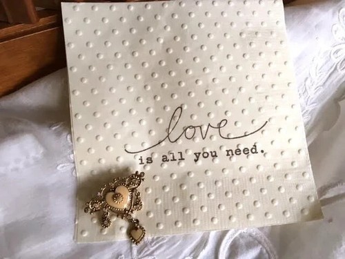 Love is All You Need Bridal Shower Paper Napkins - Beatles Wedding Decor - Picture 2 of 10