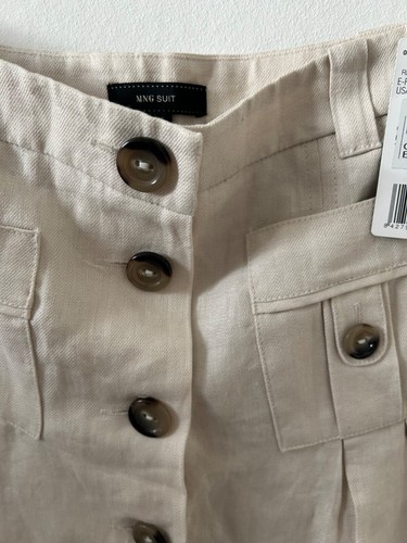 mango beige linen MNG SUIT skirt size 8 - Picture 2 of 6