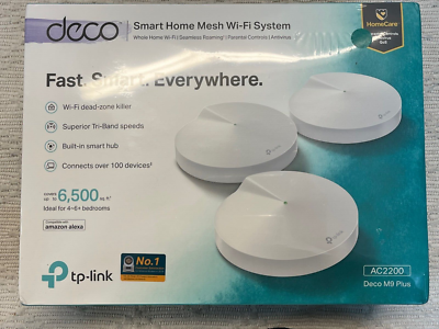 TP-LINK Deco M9 Plus AC2200 Smart Home Mesh Wi-Fi System (3 