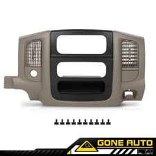 Fit For 02-05 Dodge Ram Dash Radio Bezel Climate Trim Panel Vents Storage Beige