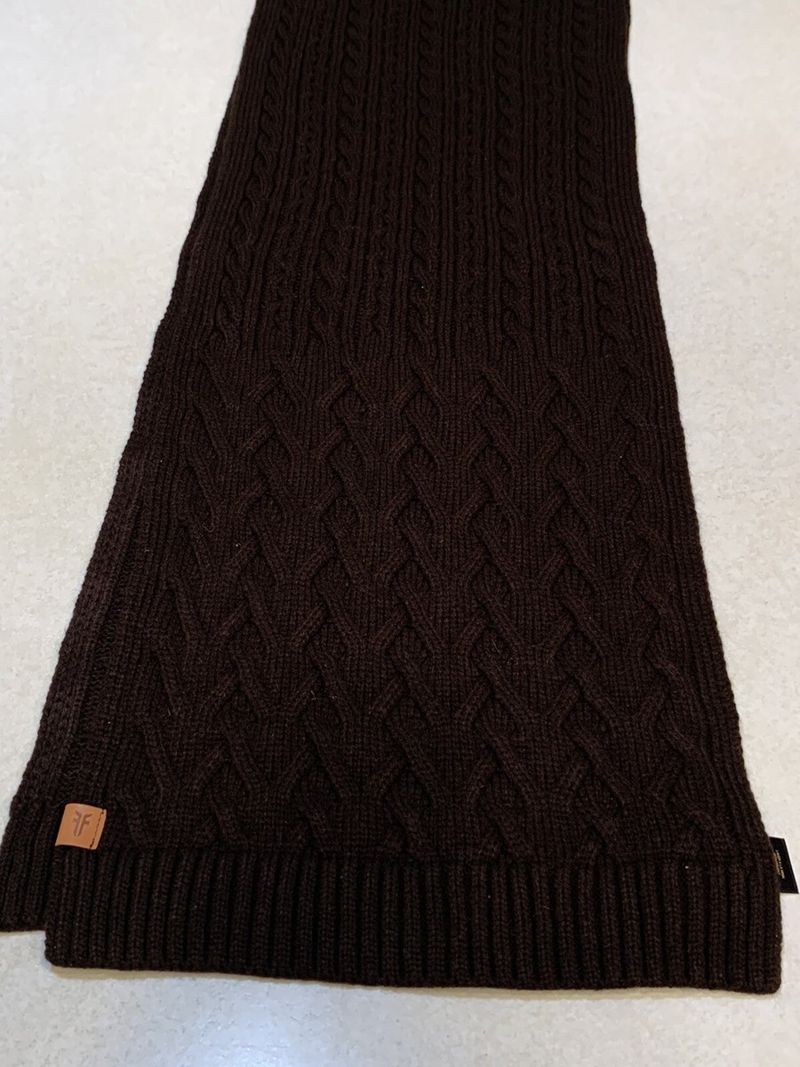 Frye Cable Knit Scarf Chocolate Brown New | eBay display picture 3