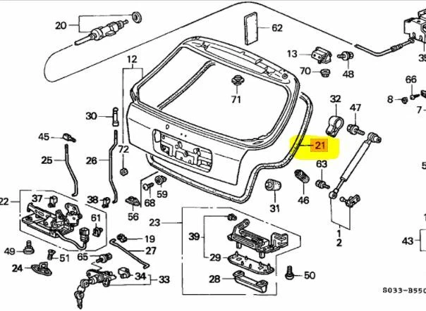 Puerta trasera genuina Honda Weatherstrip Mall 74440-S03-003 Civic EK9 EK4 OEM Foto 4 de 4