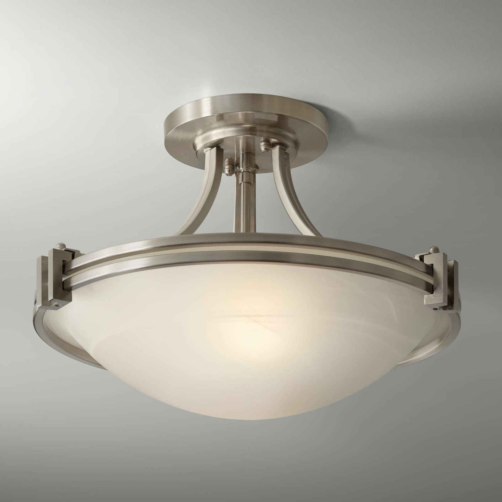 Art Deco Ceiling Light Semi Flush Mount Fixture Silver 16 Bedroom