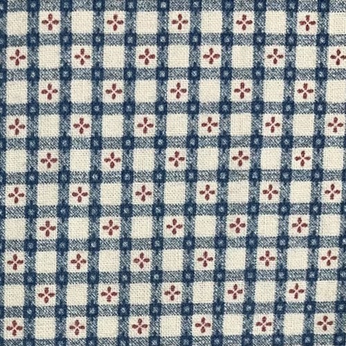 Vtg Fabric Traditions 3 yds Red White Blue Cotton Calico Check Quilt Material - Picture 11 of 11