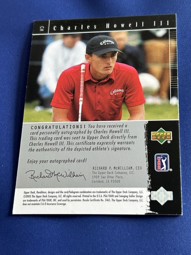 2003 Upper Deck Renditions The Signature Exhibit Charles Howell III #CH Auto - 第 2/2 張圖片