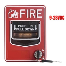 Dual Action Manual Pull Station Fire Alarm Horn Siren Alarm Button with Key Safe