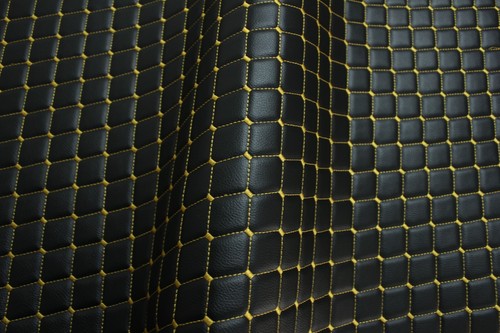 Quilted Vinyl Grain Faux Leather Upholstery Fabric Diamond | 2"x2" -4mm Foam 55" - Picture 139 of 199