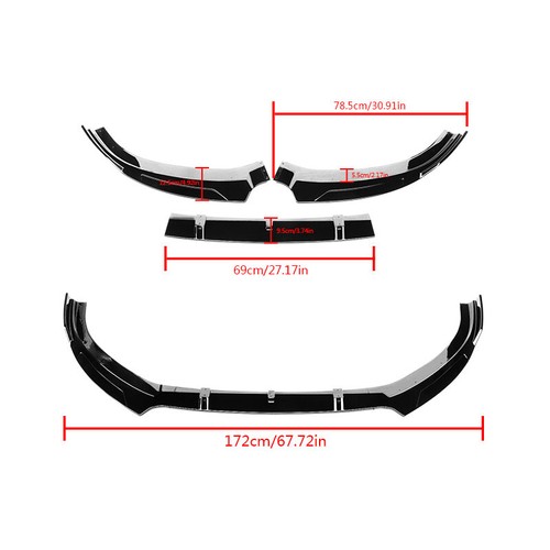 Fits 2013-2016 Audi 8V A3 S3 Sline Sedan Splitter Gloss Black Front Bumper Lip - Picture 7 of 12