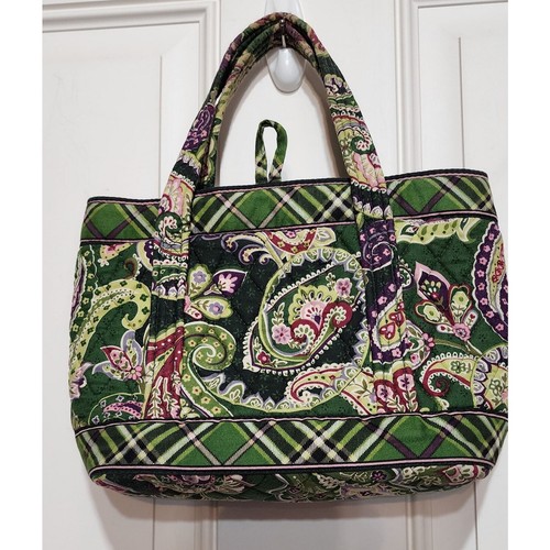 Vera Bradley Kipptasche Tragetasche Chelsea grün kariert & Paisley Handtasche Geldbörse ausverkauft
