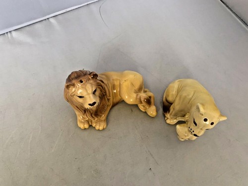 Vintage Lion Ceramic Salt & Pepper Shakers SDD 1989 Five & Dime Inc Set Cub - Picture 2 of 12