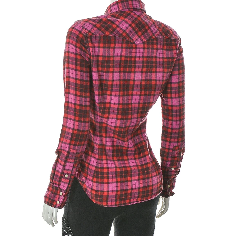 Levi's Women's Two-Pocket Shirt Long Sleeve Twill Plaid Button Up Top Size s - Image 3 of 4