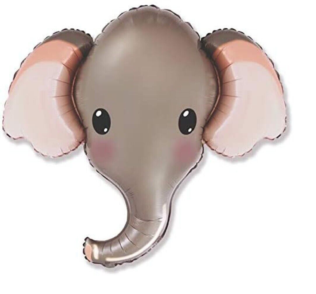 1 BALLOON gray ELEPHANT head 38inch PARTY jungle safari BABY shower ANY  occasion