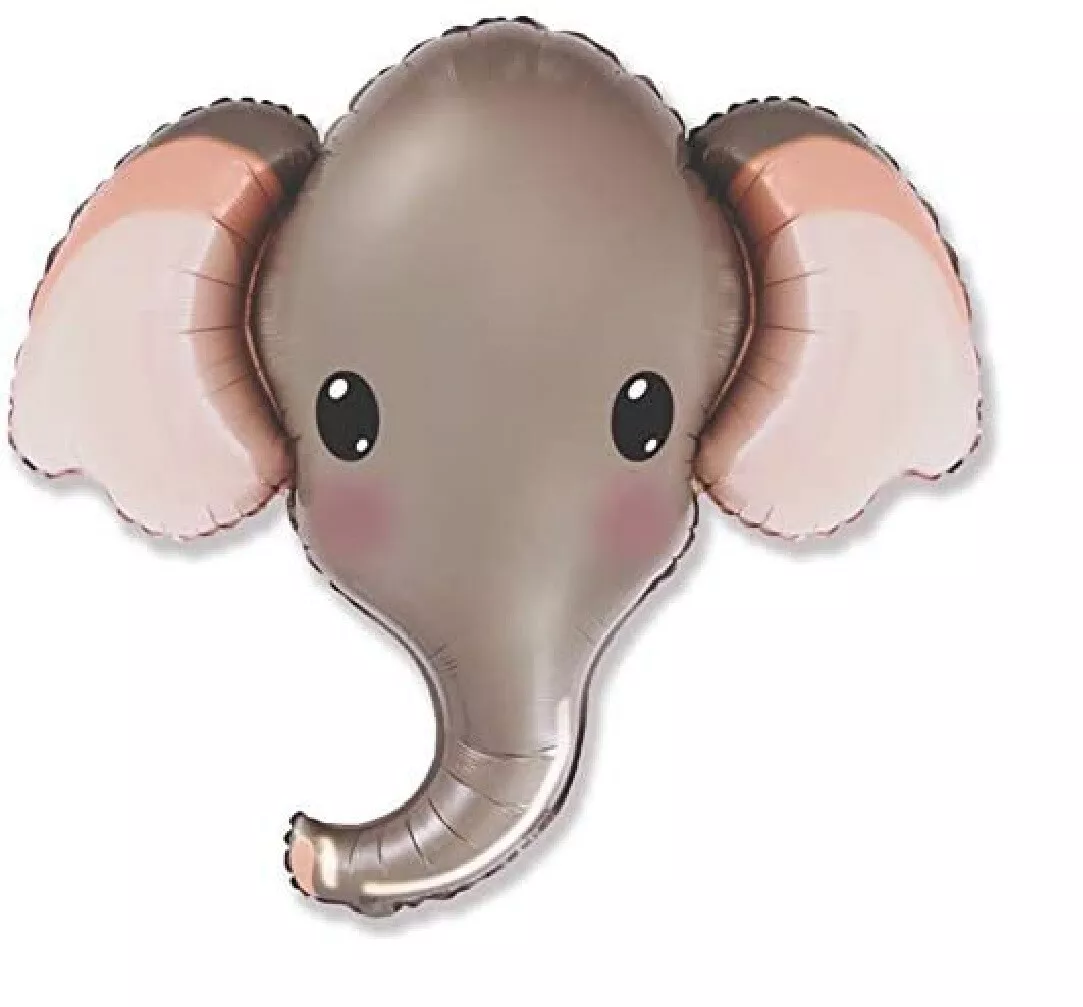 1 BALLOON gray ELEPHANT head 38inch PARTY jungle safari BABY