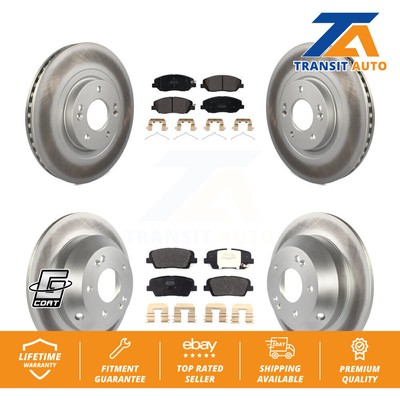 Coated Disc Brake Rotor Semi-Metallic Pad Front Rear Kit For Hyundai Santa Fe XL
