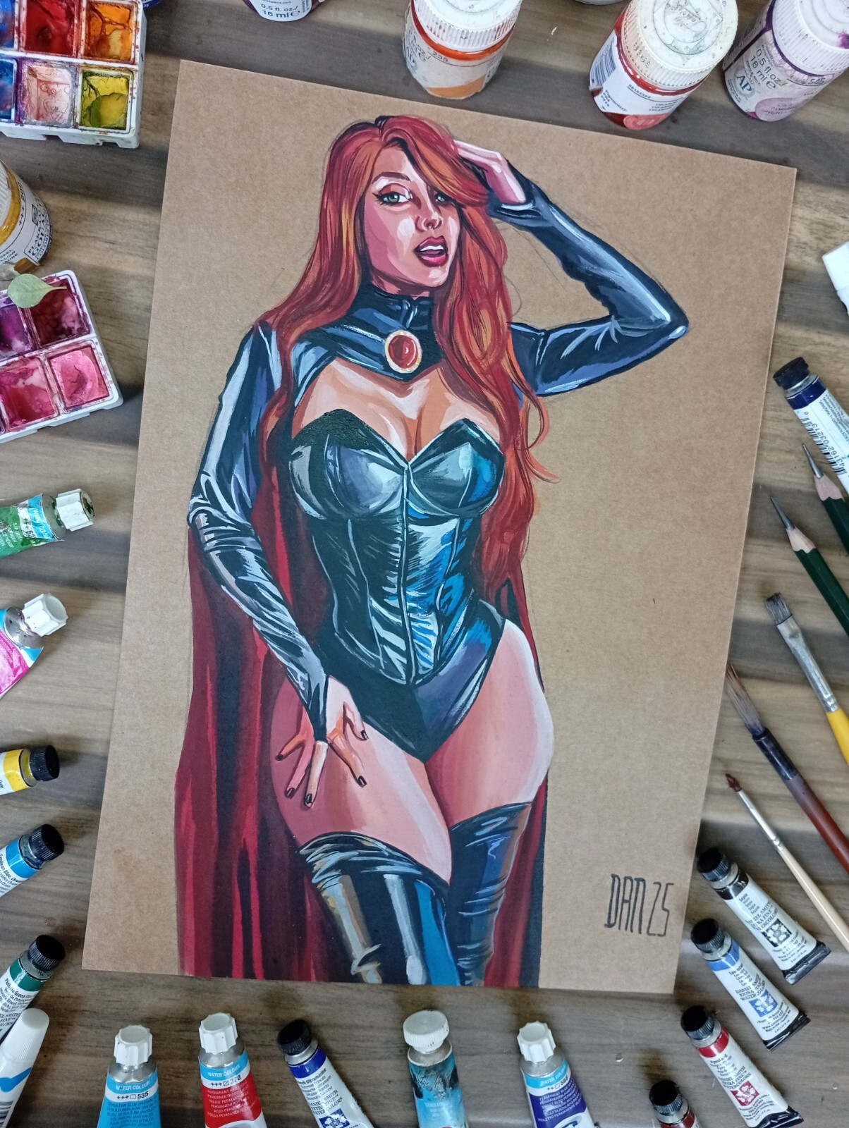 Madelyne Pryor 9x12 original comic art by Dan Wade - TramaStudio X-Men