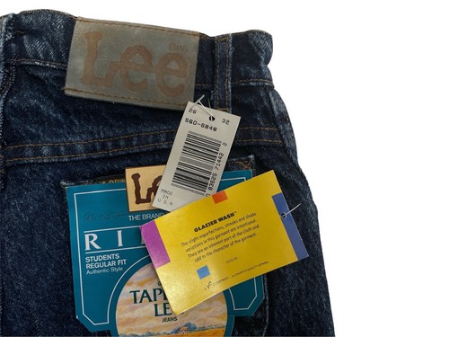 vintage lee riders glacier wash tapered jeans size 26x32 deadstock NWT 90s USA - Picture 4 of 9