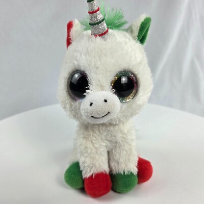 TY Beanie Baby Boos Candy Cane Christmas Unicorn 6