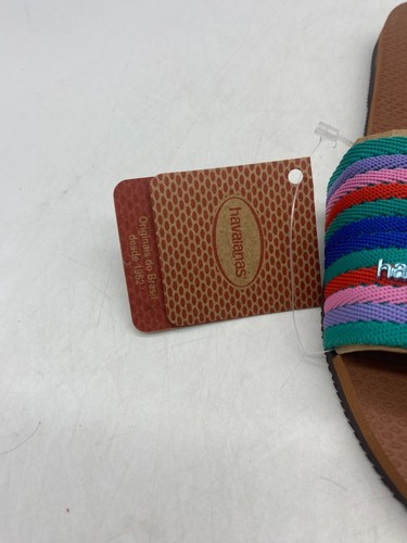 Havaianas You Malta Mix Multicolored Stripe Slide Sandals Wmn's 7/8 US -37/38 BR - Picture 5 of 10