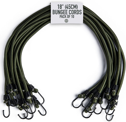 - 18" (45CM) Bungee Cords with Hooks Heavy Duty Outdoor - 10 Pack – Choice of Si