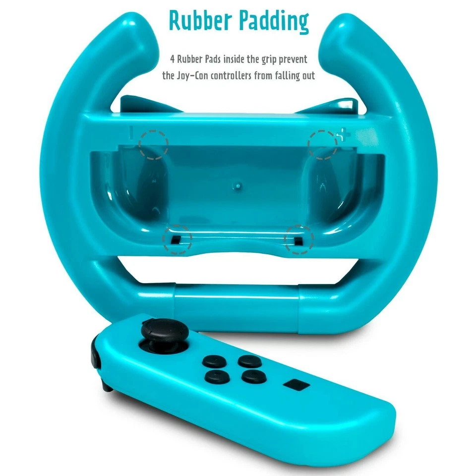 Mario Kart Wheels 2 Red + Blue Racing Steering Wheel for Nintendo Switch Joy-Con - Image 4 of 4