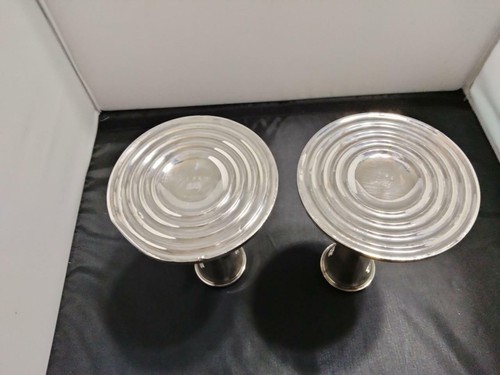 Paar Empire Sterling gewichtete Kerzenständer 361 *einer ist verbeult * 5-1/2" hoch - Bild 8 von 9