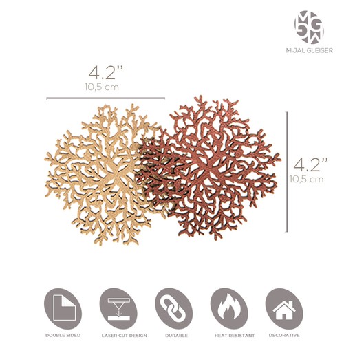 Juego de 6 posavasos antideslizantes de doble cara corte láser resistente al calor Mijal Gleiser - Imagen 56 de 60